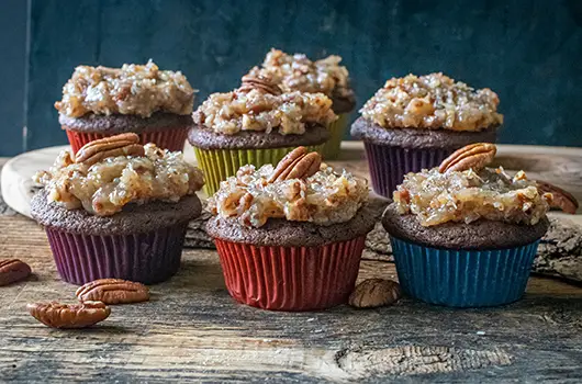 Vegan German Chocolate Cupcakes