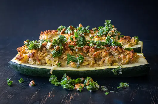 Stuffed Zucchini with Gremolata