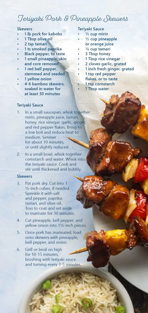 Teriyaki Pork & Pineapple Skewers