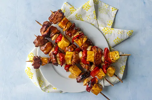 Teriyaki Pork & Pineapple Skewers
