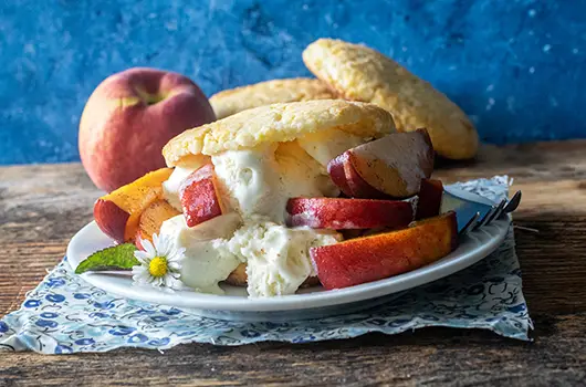 Peach Cornmeal Shortcakes