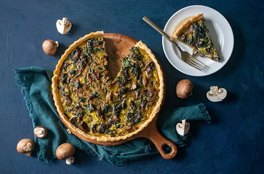 Chard and Mushroom Quiche